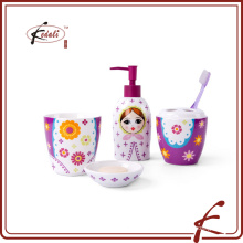 4 pcs Russian doll design ceramic bathroom gift set